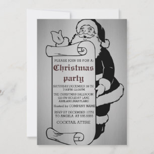 Perfect, Cool, Silver SantaClaus Holiday Invitation