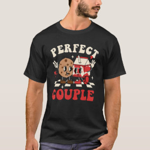 Perfect Couple Cookie Milk Groovy Retro Valentine' T-Shirt