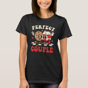 Perfect Couple Cookie Milk Groovy Retro Valentine' T-Shirt