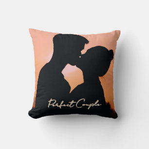 Perfect Couple Romantic Script Personalise Photo Cushion