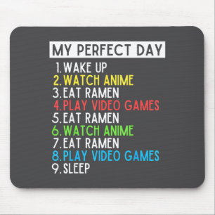 Perfect Day Anime Gaming Ramen Lover Funny Eat Sle Mouse Pad