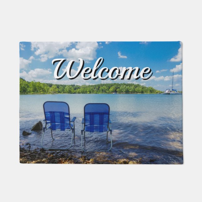 Perfect Day At The Lake Welcome Doormat (Front)
