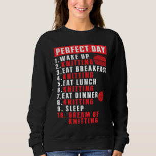 Perfect Day Breakfast Yarn Knitting Needles Knit Sweatshirt