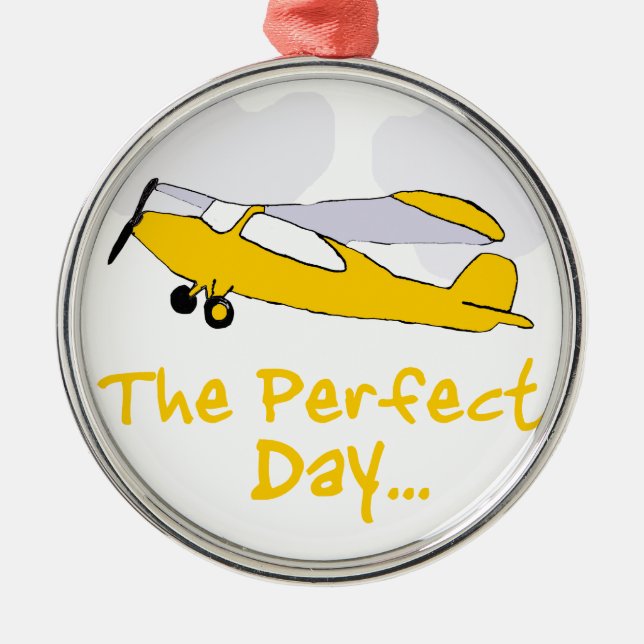 Perfect day flying aeroplane metal tree decoration (Front)