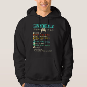 Perfect Day Gamer Funny Video Games Gaming Boys Me Hoodie