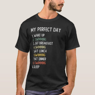 Perfect Day Swimming Men Boys Teen Swimming T-Shirt
