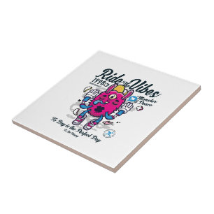 Perfect day to be happy Funny Monster at peace Ceramic Tile