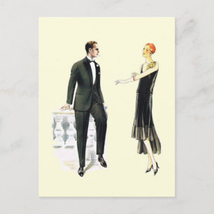 Perfect dress for a perfect evening postcard