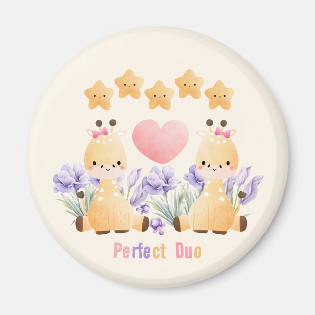 Perfect Duo | Little Couple Giraffe Magnet (Front)
