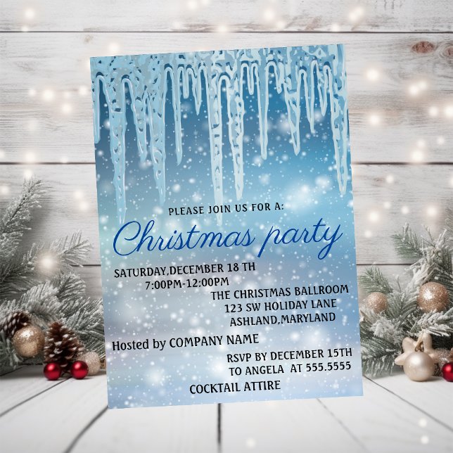 Perfect, Elegant, Blue Christmas Invitation (Creator Uploaded)