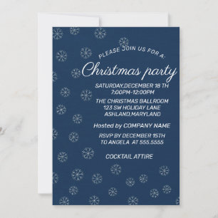 Perfect, Elegant, Blue Sparkly Christmas Invitation