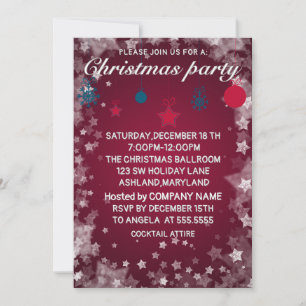 Perfect, Elegant, Red Christmas Invitation 