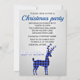 Perfect, Elegant, SilverBlue Shine Christmas Invitation