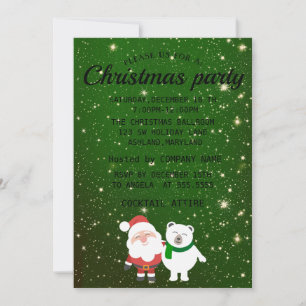 Perfect, Elegant, Sparkly Green Christmas Invitation