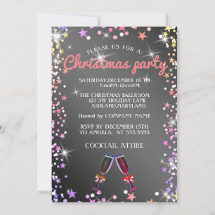 Perfect, Elegant, Sparkly Silver Christmas Invitat Invitation