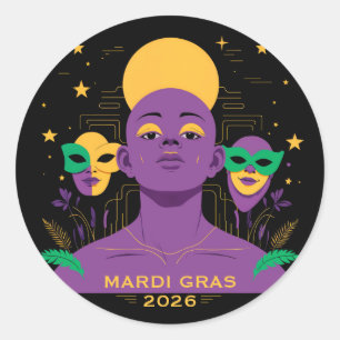 Perfect for Mardi Gras 2026 Classic Round Sticker