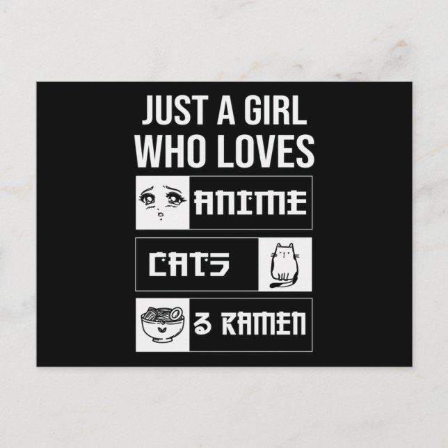 Perfect Gift Anime, Cats & Ramen Postcard (Front)
