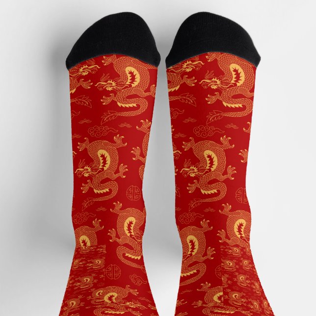 Perfect Gift Chinese Zodiac Dragon, happy new year Socks (Top)