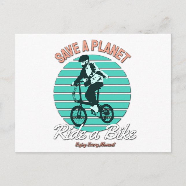 Perfect Gift for Bicycle  Lover - Save a Planet Postcard (Front)
