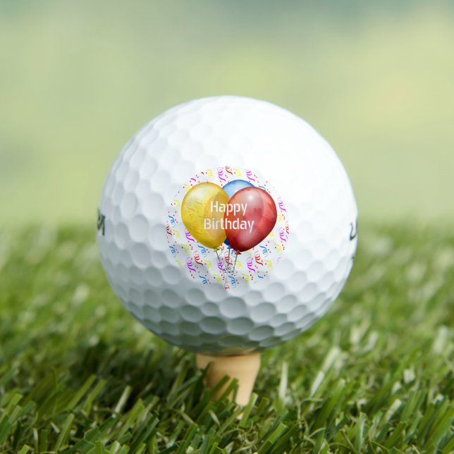 Perfect Gift for Golfer Happy Birthday Balloons  Golf Balls (Insitu Tee)