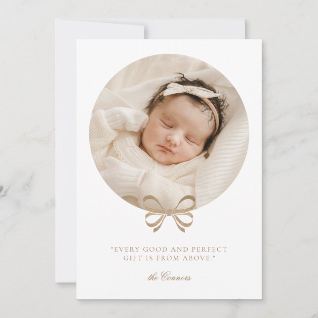 Perfect Gift Holiday Birth Announcement (Front)