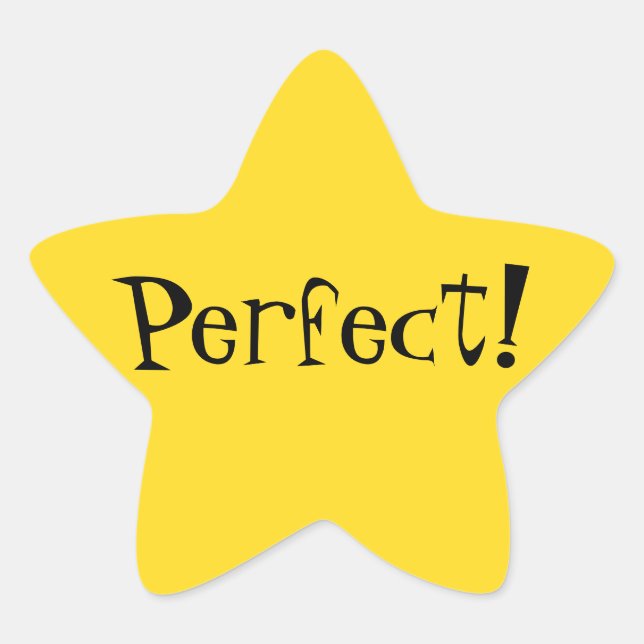 Perfect Gold Star Sticker (Front)