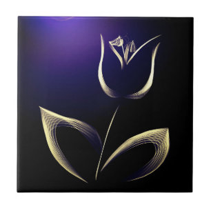 Perfect Golden Tulip Abstract Perfection Ceramic Tile