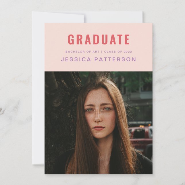 Perfect Graduate Golden Pink Announcement (Front)