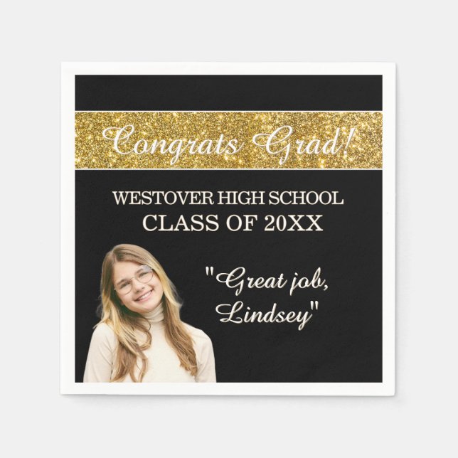 Perfect Graduation Congrats  Napkin (Front)
