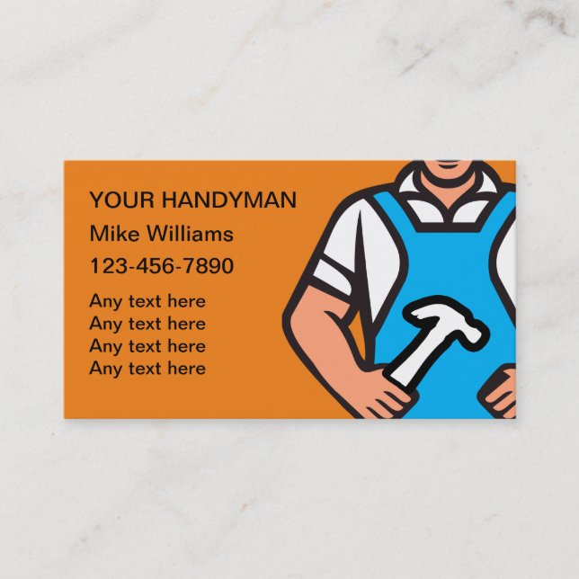 Perfect Handyman Business Cards (Front)