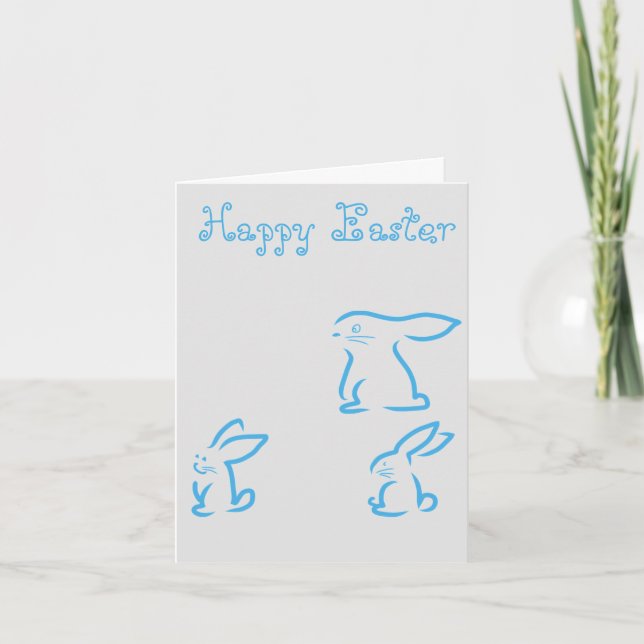 Perfect Happy Easter, Blue Bunny Announcement (Front)