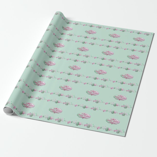Perfect Happy Easter, Blue  Wrapping Paper (Unrolled)