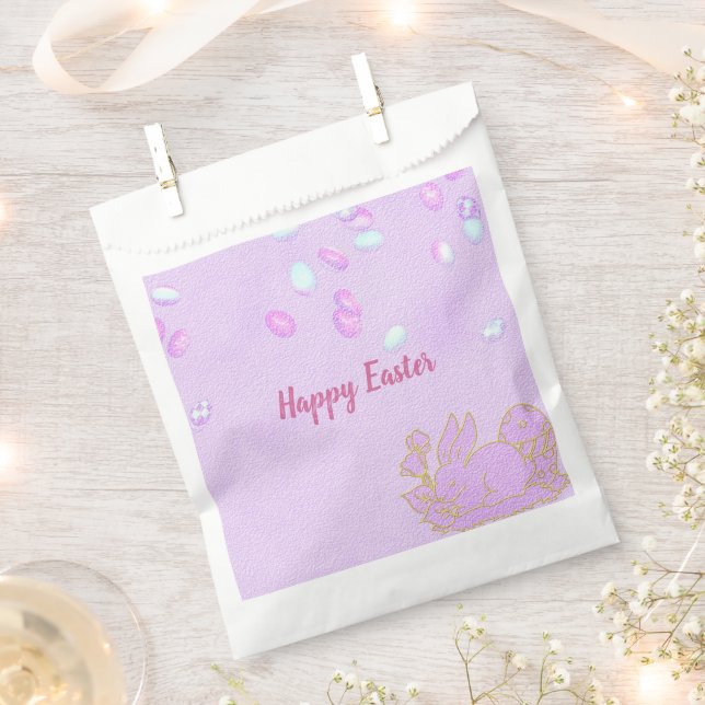 Perfect Happy Easter, Pink Eggs Favour Bag (Clipped)