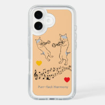 Perfect Harmony Cats & Trombone Speck Case – Peach