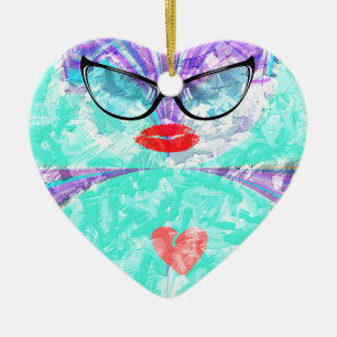 Perfect heart ceramic ornament