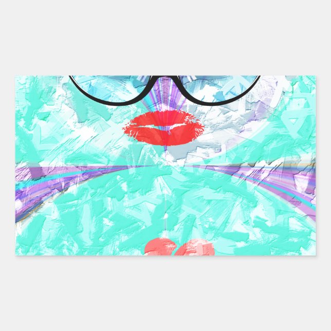 Perfect heart rectangular sticker (Front)