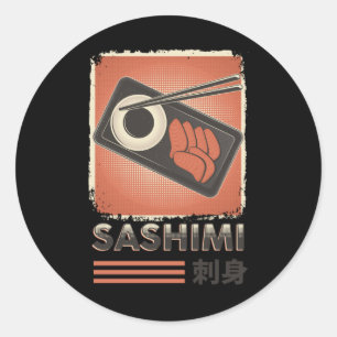 Perfect Japanese Sashimi Food Vintage Style Classic Round Sticker