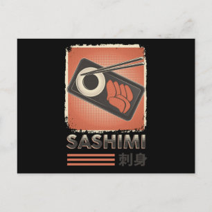 Perfect Japanese Sashimi Food Vintage Style Postcard