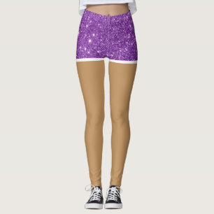 Perfect Legs In Purple Faux Glitter Shorts Leggings