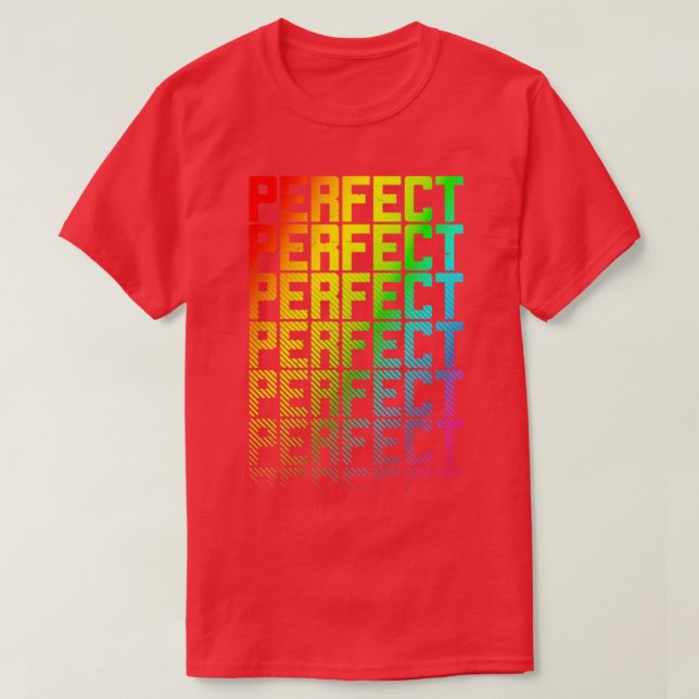 Perfect LGBTQ Rainbow Gay Pride Text Fade Graphic T-Shirt (Design Front)
