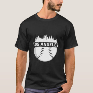Perfect Los Angeles City Skyline Baseball Designed T-Shirt