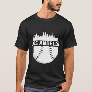 Perfect Los Angeles City Skyline Baseball Designed T-Shirt