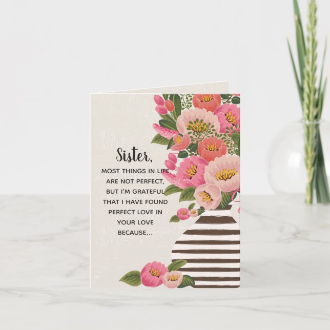 Perfect Love In Your Love Mother's Day Card Sister (Front)
