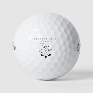 'Perfect Love, Perfect Round' Customisable Wedding Golf Balls