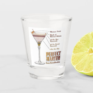 Perfect Martini Cocktail Recipe Art Shot Glass