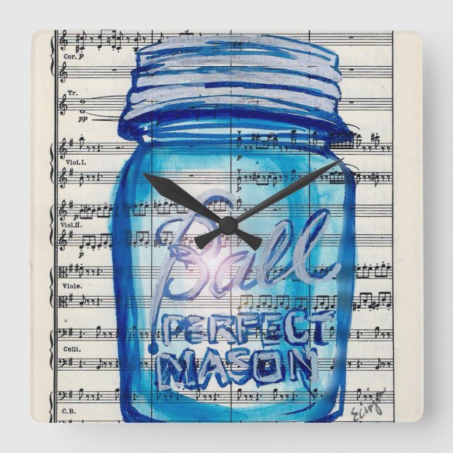 Perfect Mason Jar Wall Clock (Front)