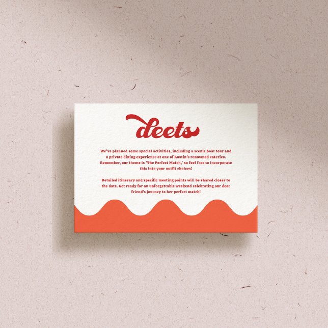 Perfect Match Bachelorette Party Enclosure Card (Creator Uploaded)