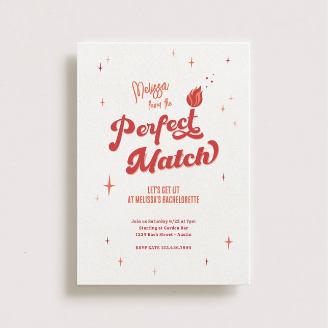 Perfect Match Bachelorette Party Invitation (Creator Uploaded)