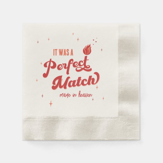 Perfect Match Bachelorette Party Napkin (Front)