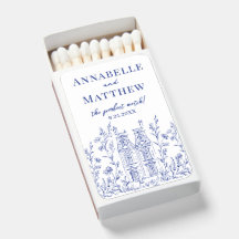Perfect Match Blue Wedding Matchbox Favors